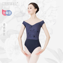 Dance Fish Beauty Ballet Dancer Aerial Yoga Fitness Exercises of Printed Short Sleeve Body Suit Adults 3651