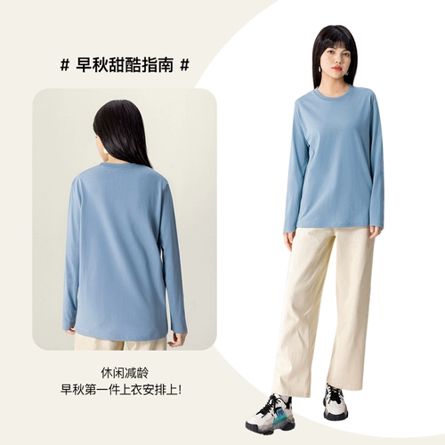 Демисезонный хлопковый однотонный лонгслив, свитшот, оверсайз, короткий рукав