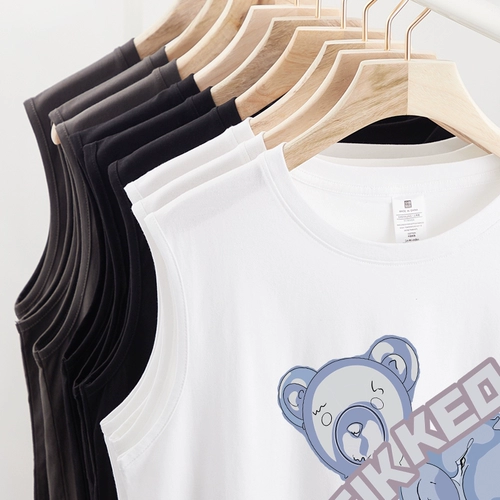 sanduolemen/山岛里美 Летняя футболка без рукавов, приятная телу майка топ, свободный крой