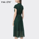 European and American professional suit dress women's summer new Hepburn style slim pleated mid-length skirt