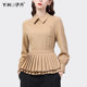 Design sense niche shirt women's long-sleeved top chic shirt pleated professional temperament accordion pleats spring 2022