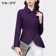 Design sense shirt female waist fashion professional commuter shirt slanted skirt temperament thin top 2022 spring new