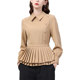 Design sense niche shirt women's long-sleeved top chic shirt pleated professional temperament accordion pleats spring 2022