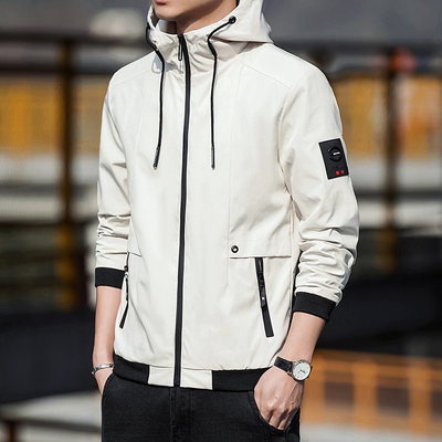 初伦春季新款夹克男连帽外套港风潮牌潮流