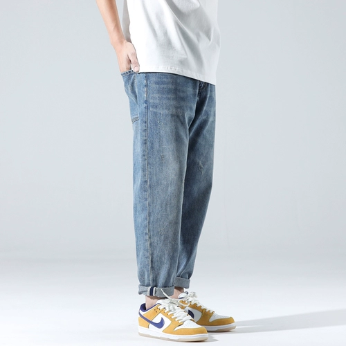 Летние тонкие светлые японские ретро джинсы, штаны, свободный прямой крой