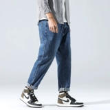 Летние тонкие светлые японские ретро джинсы, штаны, свободный прямой крой