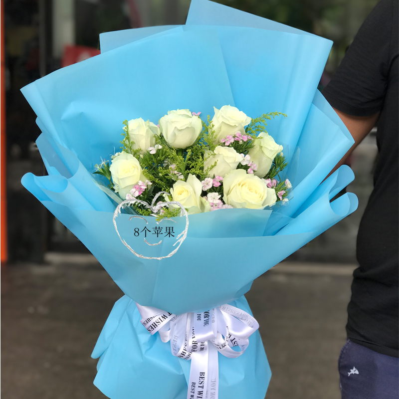 White rose bouquet Changsha Tongcheng birthday Valentine's Day 520 flowers express delivery Zhuzhou Shaoyang Yueyang Flower Shop express