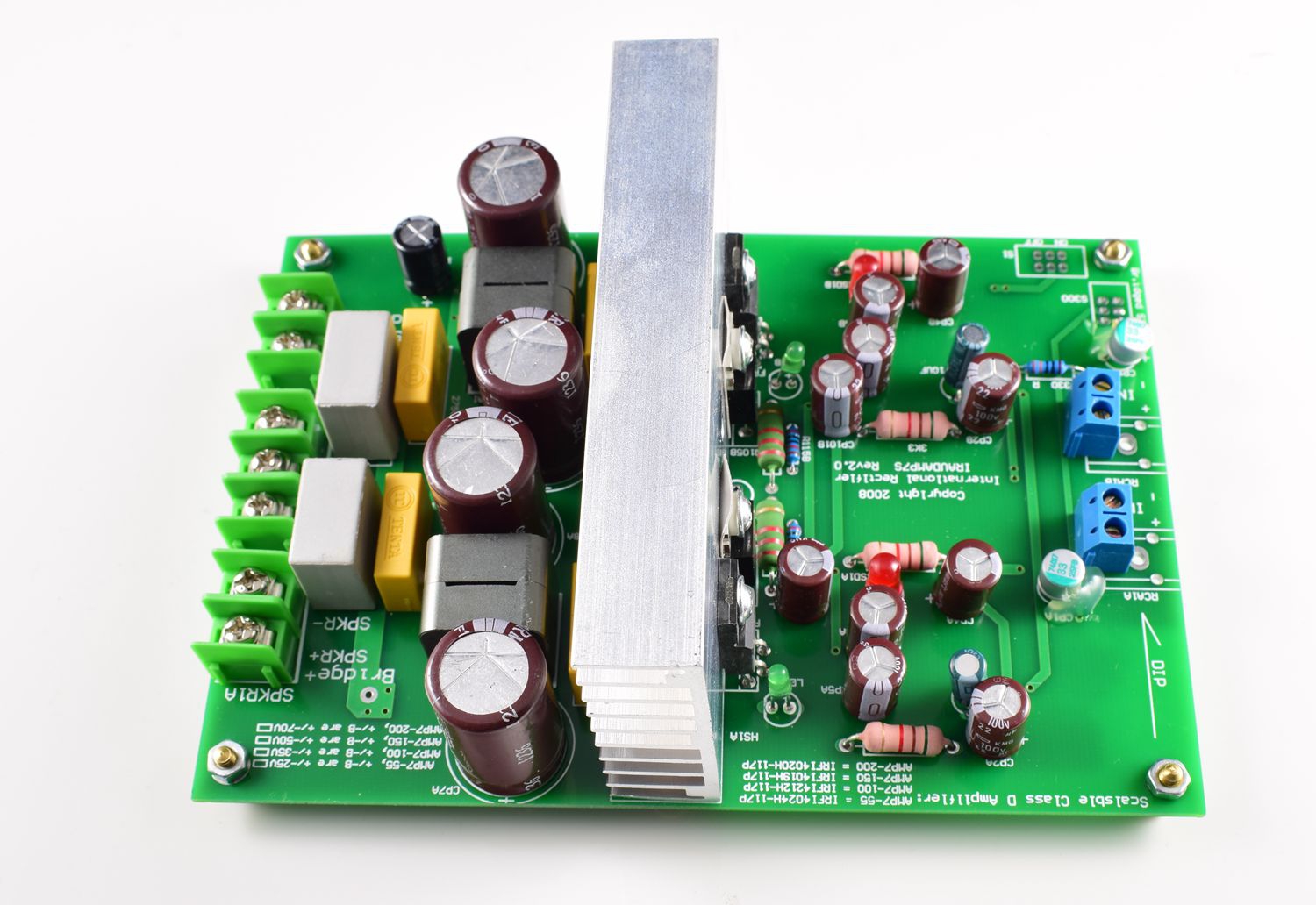 L20DX2 IRS2092D Class Amplifier Finished Board 250W*2 8R Two-Channel IRAUDAMP7S
