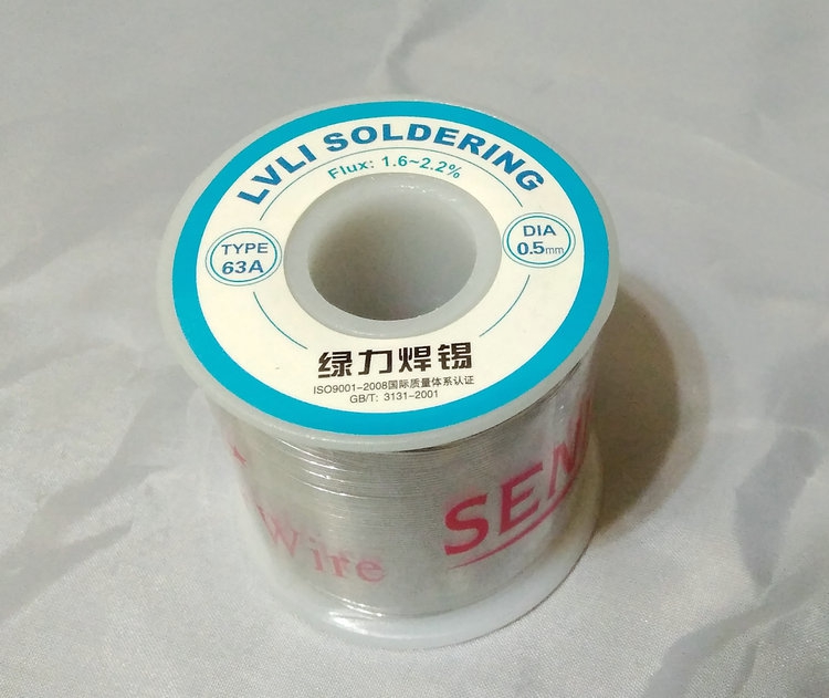 Solder wire 0 6mm Green force 63%A standard