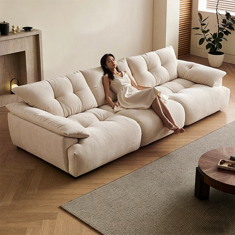 Juran Home Living Room Fully Detachable and Washable Bud Sofa Modern Simple Large Seat Depth Adjustable Backrest Chenille Sofa