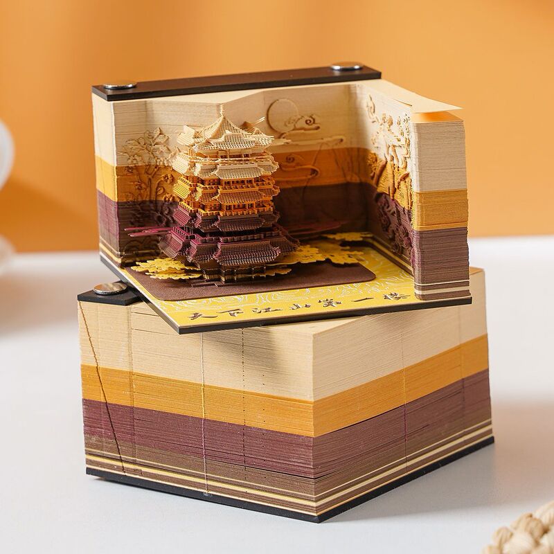 Internet-Famous Paper Sculpture 3D Pop-Up Sticky Note Model Artwork Creative Sticky Note Gift Tearable Architectural Source Factory