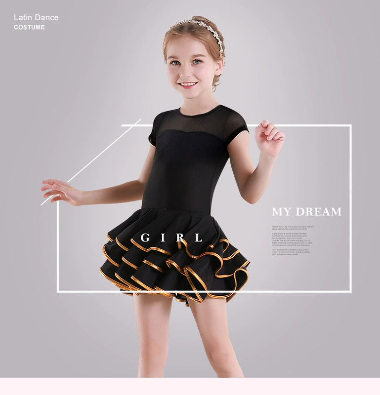 Trang phục khiêu vũ cho trẻ em Latin Trang phục thực hành Latin của trẻ em Trang phục khiêu vũ cho trẻ em Trang phục biểu diễn Latin - Trang phục