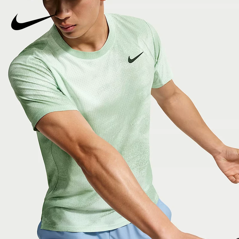 Nike, спортивная форма теннисная, футболка Quick Dry с коротким рукавом