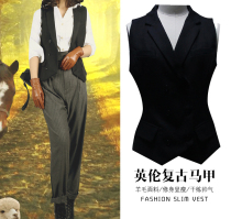 Spring and Autumn New Retroit Retroit Black Double Row Window Closed Costumes