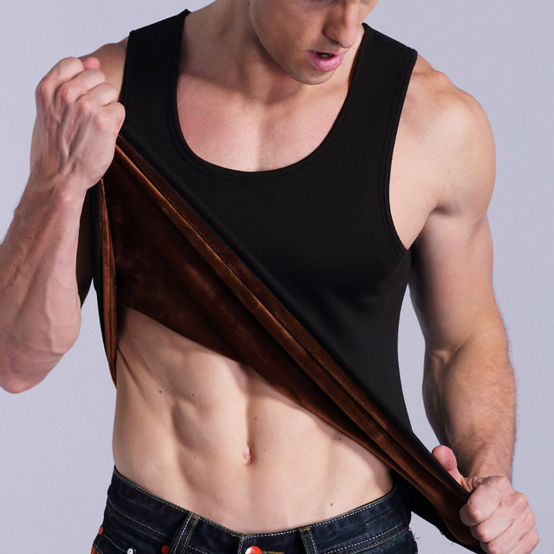 Autumn and winter ultra-soft and velvety thickened vest man single piece hit bottom anti-cold sleeveless wearing pure cotton men warm vest