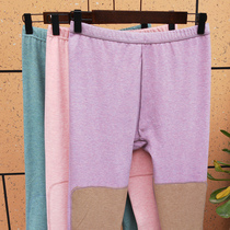 2 pieces plus knee pads original liquid colored colorful high waist trousers thick cotton loose middle-aged and elderly cotton pants women