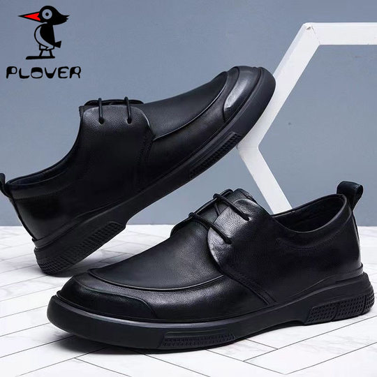 PLOVER leather shoes men's genuine leather spring and autumn new breathable casual shoes business formal non-slip soft sole middle-aged men's shoes