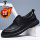 2025 New Leather Shoes Men's Genuine Leather Winter Warm Casual Shoes Business Formal Non-Slip Cotton Shoes Middle-aged Men's Shoes