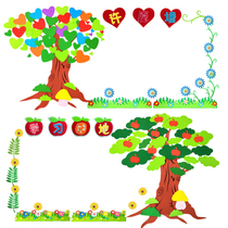 Kindergarten Primary School Corridor Environmental Decoration Big Tree Class Cultural Wall Blackboard Newspaper Arrangement 1 m Wishing Tree Set