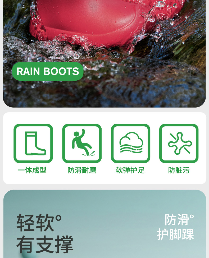 儿童雨鞋女孩2026新款宝宝雨靴女童2岁专用小孩上学防水防滑水鞋 — 2