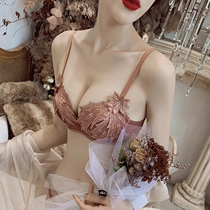  Hot underwear female sex temptation lace gathered small chest adjustment bra no steel ring female bra set sexy