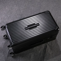 Модель с застежкой-молнией большой емкости, устойчивой к царапинам, черная [таможенный замок + бесшумное колесо]