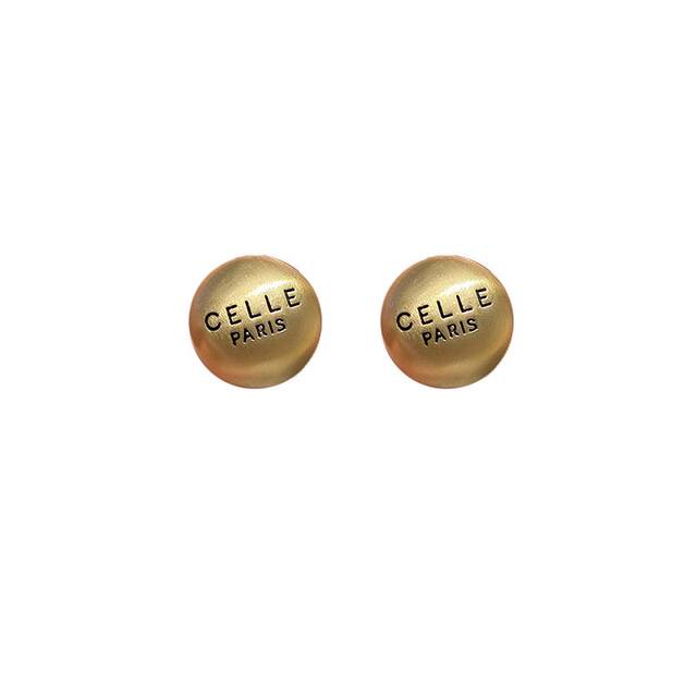 earrings earrings gold bean stud frosted brushed earrings for women all-match earrings Korean 2023 new trendy earrings high-end earrings