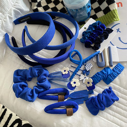 Whitening Klein blue headband hairpin hair accessories in Korean blue all-match hairband side clip 2021 new style