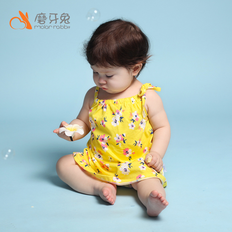 婴儿裙子夏季吊带裙碎花公主