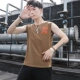 Băng lụa nam vest thương hiệu thể thao thể thao không tay áo thun cotton thoáng khí vest vai mùa hè cá tính mặc xu hướng - Áo vest cotton