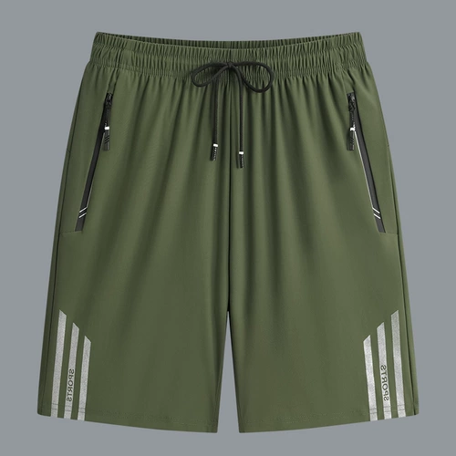 Эластичные быстросохнущие летние тонкие шорты, шелковые штаны для спортзала, свободный прямой крой, для бега