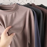 Двусторонний бархатный удерживающий тепло демисезонный свитшот, базовая футболка, высокий воротник