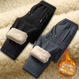 Зимние утепленные бархатные штаны для отдыха, свободный прямой крой, эластичная талия