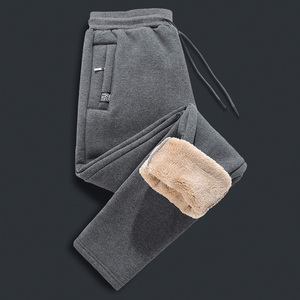 棉质中老年人男装羊羔绒运动裤大码休闲卫裤