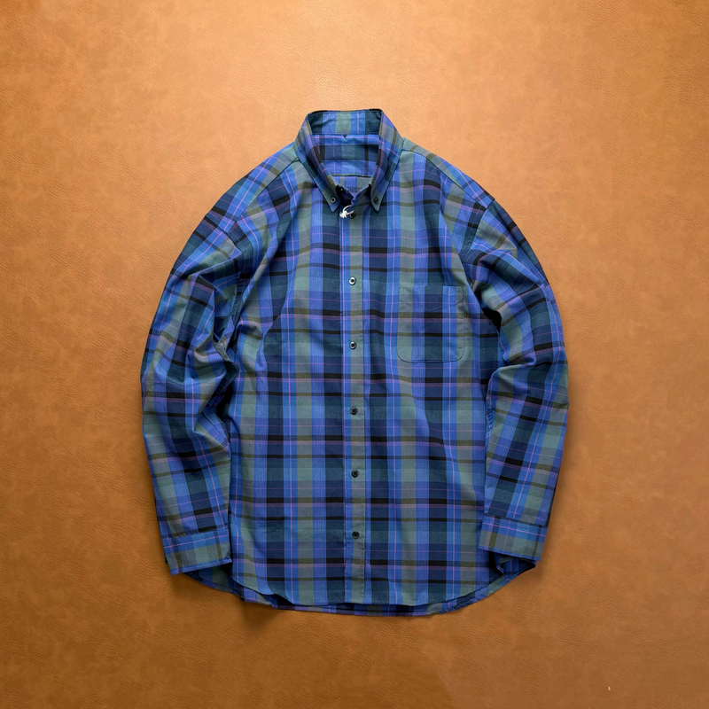 Japanese-Style Silhouette Cut “Purple Label Plaid” Loose Fit Functional Streetwear Long-Sleeve Shirt Jacket Japanese-Style Silhouette Cut “Purple Label Plaid” Loose Fit Functional Streetwear Long-Sleeve Shirt Jacket