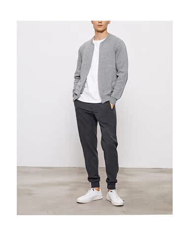 Kết cấu THESSNCE! Áo len dệt kim pha trộn cashmere áo cổ lọ nam