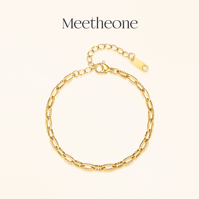 【Patterned Embossed Bracelet】Unique Layered Jewelry Simple Chain Light Luxury High-End Feel 18K Gold Women's Non-Fading 【Patterned Embossed Bracelet】Unique Layered Jewelry Simple Chain Light Luxury High-End Feel 18K Gold Women's Non-Fading