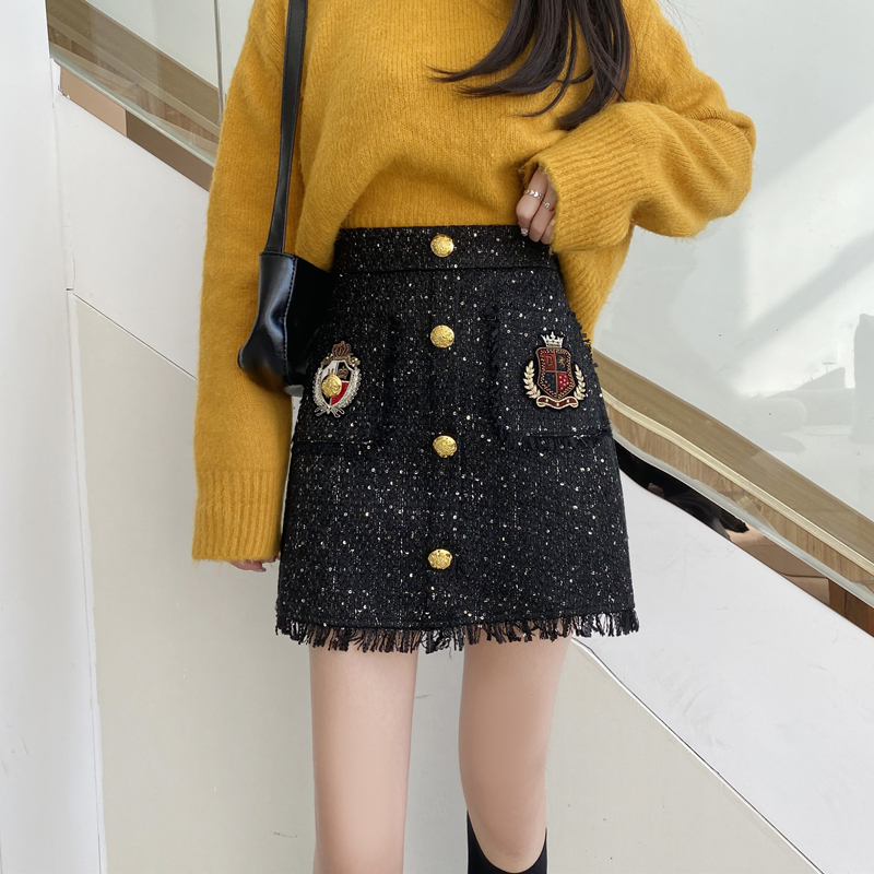 Plus-Size Tweed Skirt for Women, Winter New High-Waisted A-Line Skirt, Pencil Skirt to Match with Sweaters Plus-Size Tweed Skirt for Women, Winter New High-Waisted A-Line Skirt, Pencil Skirt to Match with Sweaters