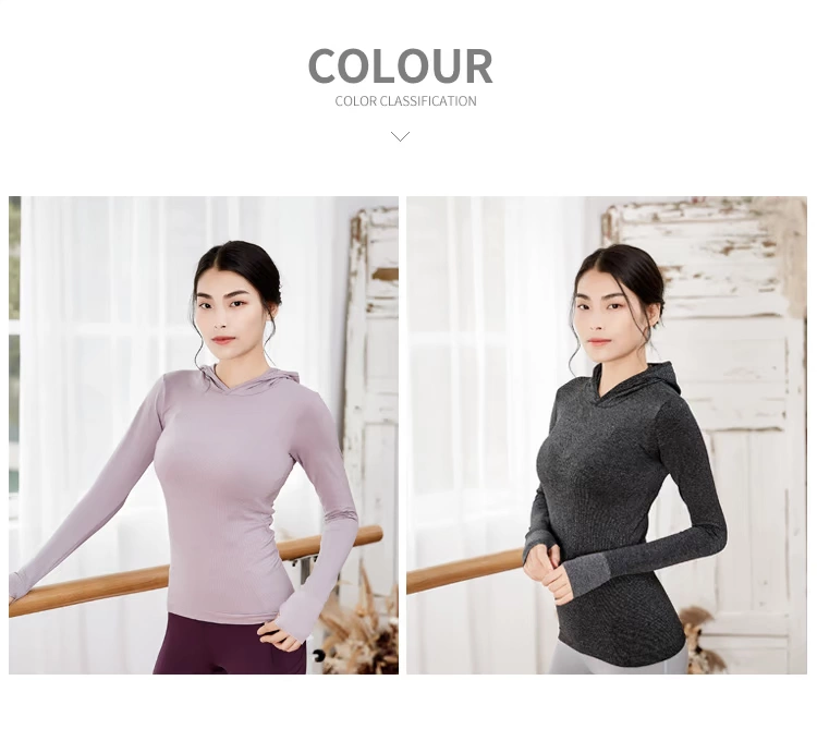 Áo len thể thao theo mùa mỏng thun co giãn vừa vặn với áo tập yoga - Thể thao lông cừu / jumper hoodie xanh dương