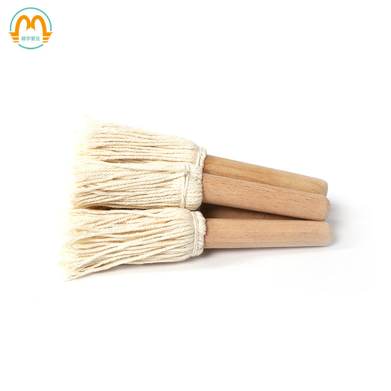 Meng Montessori daily life teaching tools 2 to 6 years old tableware beech stalk cotton wire brush mini - wash dishwash brush