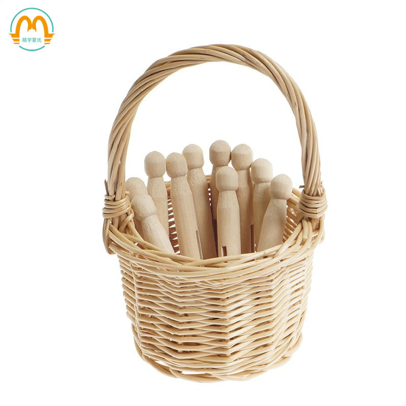 Cute Monte Monte Monte Monte Monte Montessori Children Living toYukon teaching aids Clotheson Wood Clips Sunburn Cloth Clips-Taobao