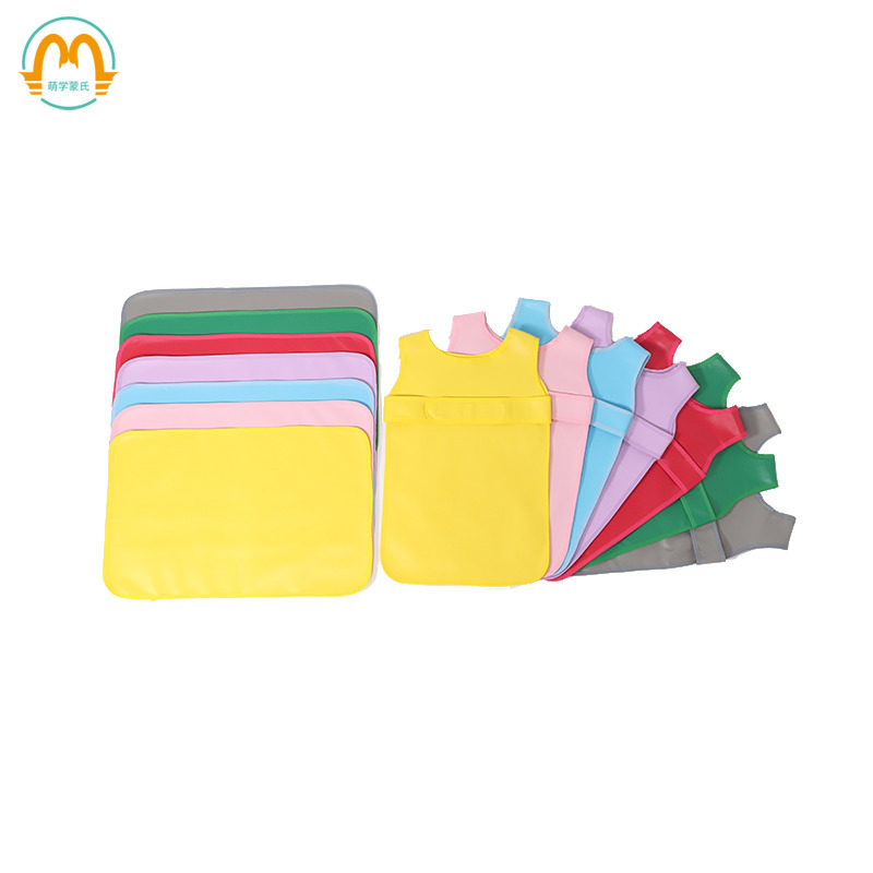 Cute Montessori Children Leather Waterproof Apron Table Mat 3-6 years old CASA Big Ben Water Working Apron Apron-Taobao