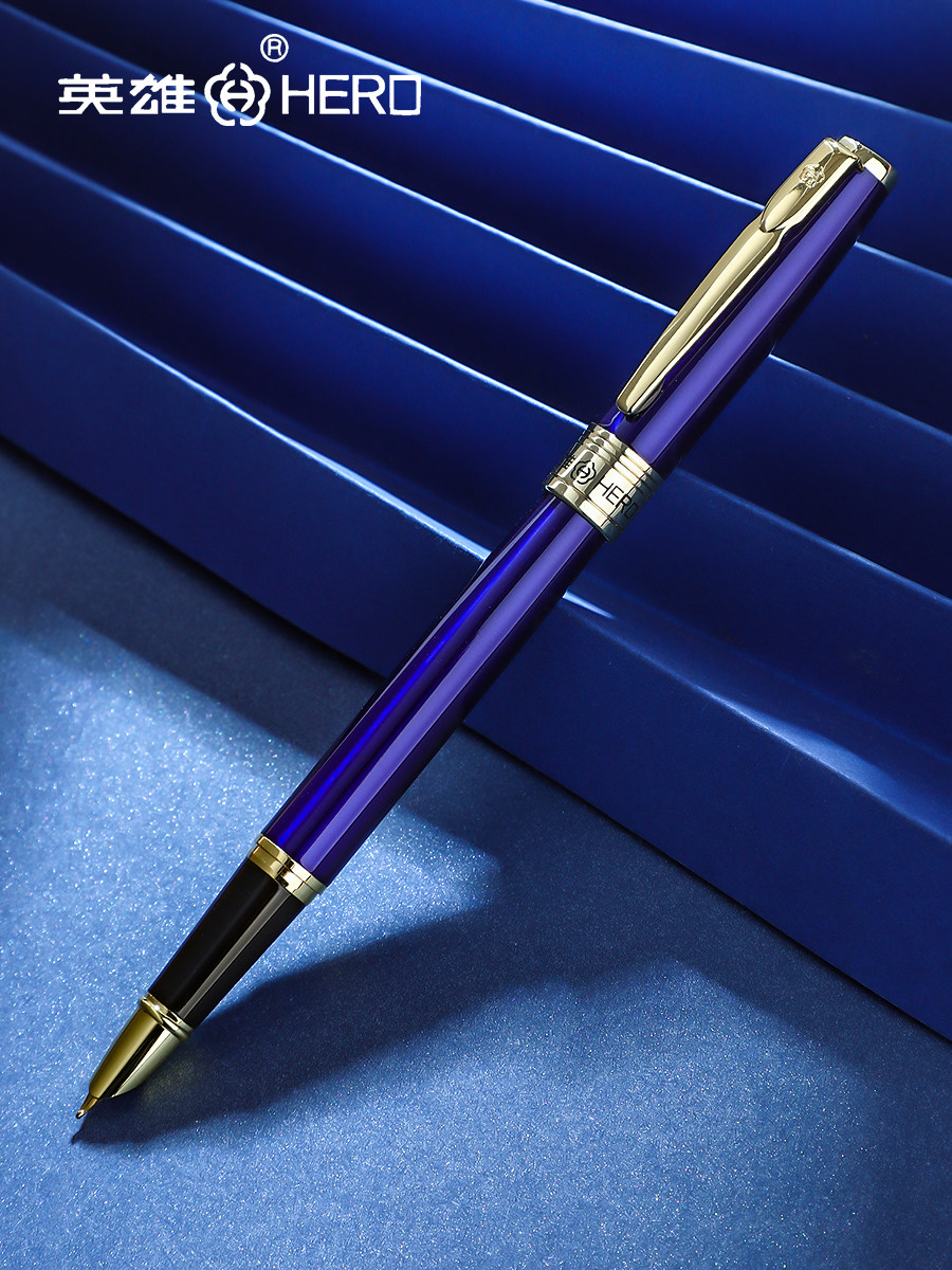 Hero Brand Fountain Pen for Students, Hard Pen for Calligraphy Practice, Extra Fine Dark Tip, Beginner Level, Suitable for Third and Fourth Grade, Junior High School Students, Boys and Girls, Fairy Gift, Official Ink Cartridge Replaceable, Engraved, Official Genuine Product