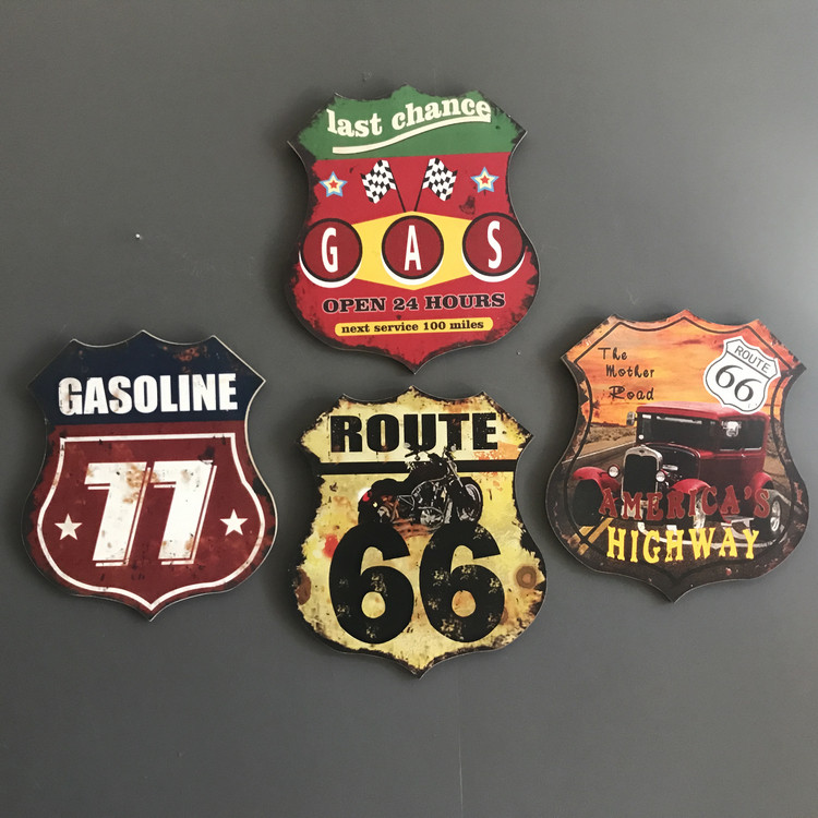 American retro road sign sign wall decoration hanging bar cafe ktv clothing store wood painting wall decoration