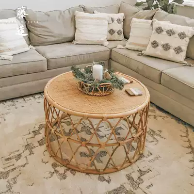 Rattan tea table Southeast Asia homestay living room real Vine tea table combination side corner few small apartment simple Indonesian rattan table