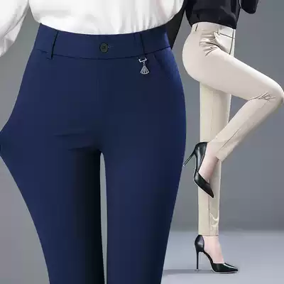 2021 spring new women's casual pants high waist loose middle-aged mom straight pants pants suit pants spring and autumn pants