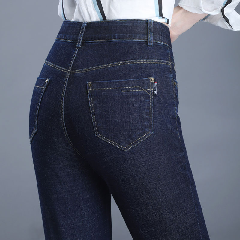 Thin and versatile jeans women's cigarette tube pants 2021 spring new high-waisted women's trousers black tight pants