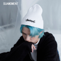 SUAMOMENT BLOOD CLAW GRIP Alphabet Fur Line Hat Woman Autumn Winter Warm Knit Tide Signs and Lovers Hats