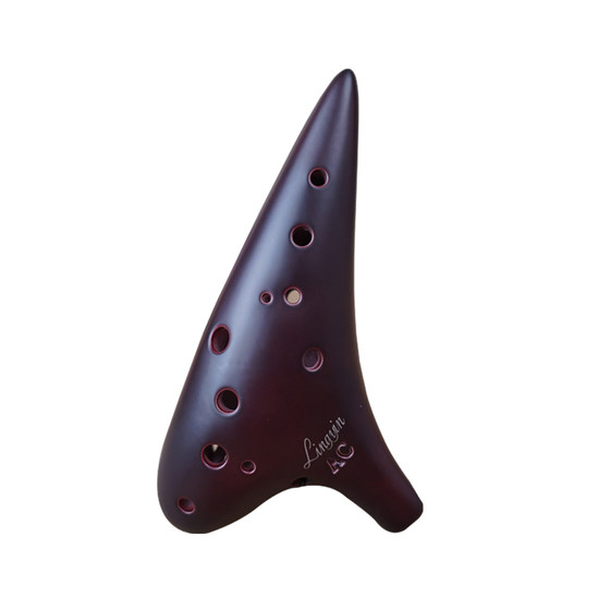 Collar] Ocarina musical instrument 12-hole professional ac tune beginners children students twelve-hole teaching C tune ceramic 6 smoked