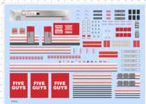 80046 Burger Store Store Display FIVE GUYS OPEN MILK SHAKES SIMPLE Architectural Model